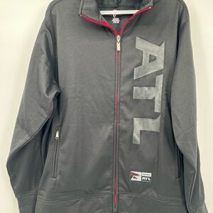 EUC Atlanta Falcons Jacket Men L Black Solid Member Exclusive Full Zip ATL NFL